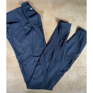 Black Lululemon Leggings, Abstract Mesh Design, Workout Tights, Yoga Pants Soft